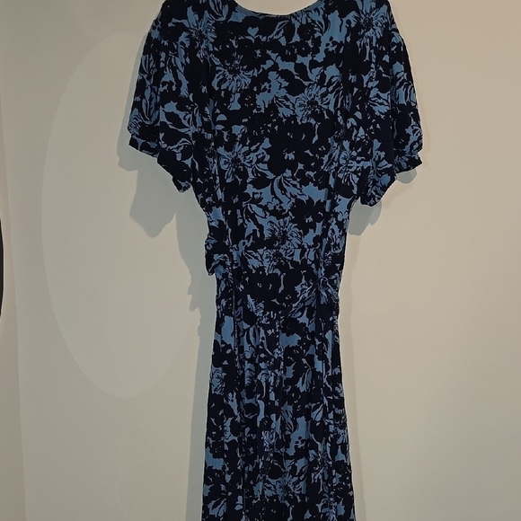 Apt. 9 Blue Tie Front A-line Midi Dress - Picture 3 of 5